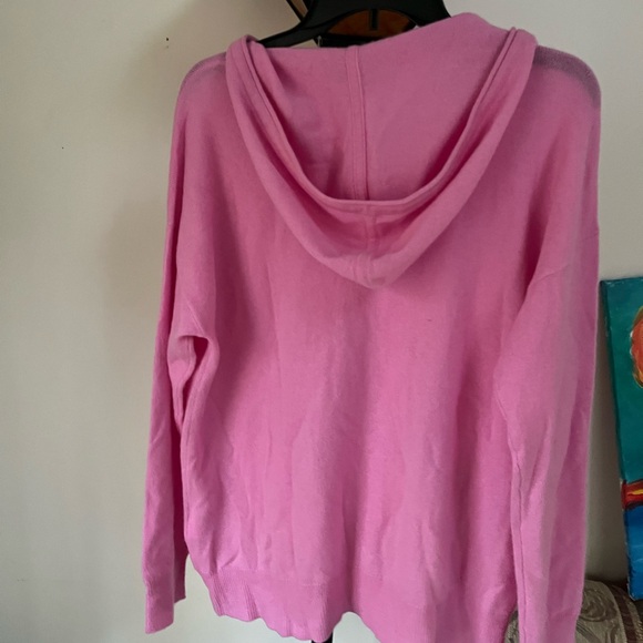 NWT Charter Club Pink Cashmere Zip-Up Hoodie - Picture 2 of 5
